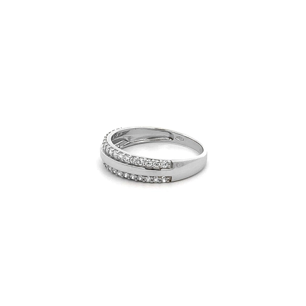 Ring with White Gold Zircons