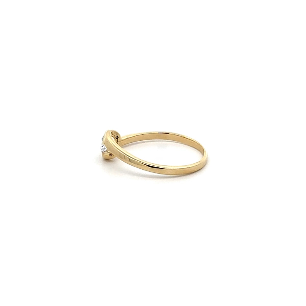 Gold Engagement Ring with Zircon