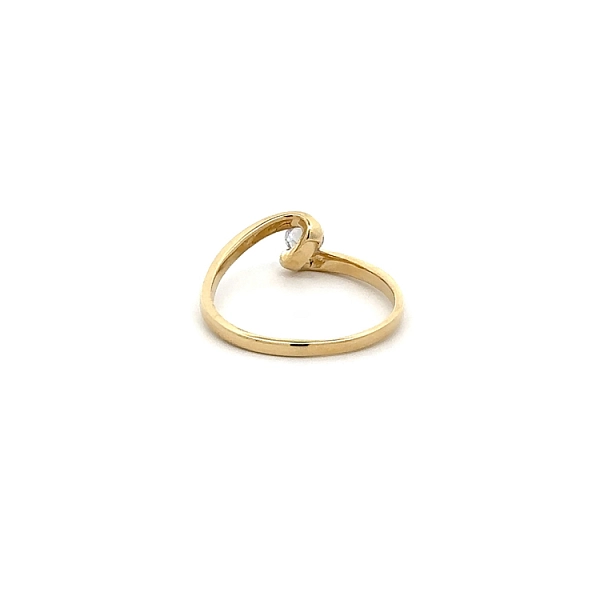 Gold Engagement Ring with Zircon
