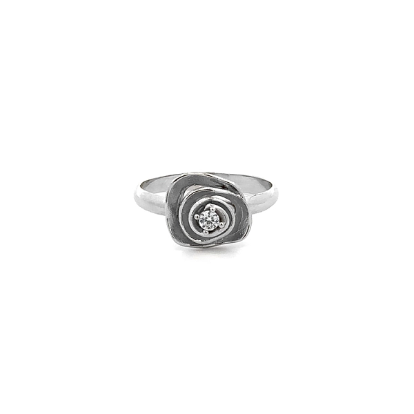 Ring with Zircon from White Gold