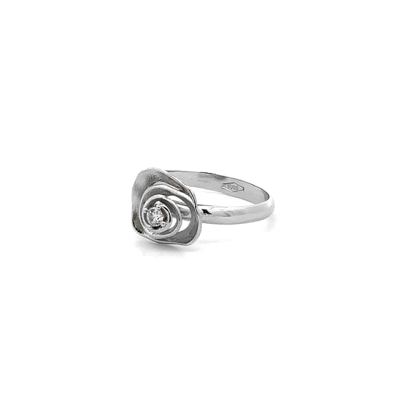 Ring with Zircon from White Gold