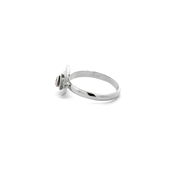 Ring with Zircon from White Gold