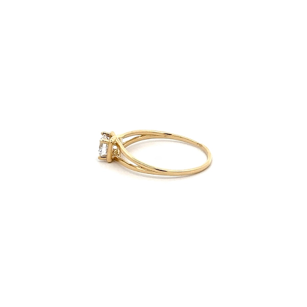 Gold Engagement Ring with Zircon