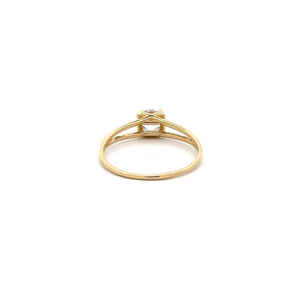 Gold Engagement Ring with Zircon
