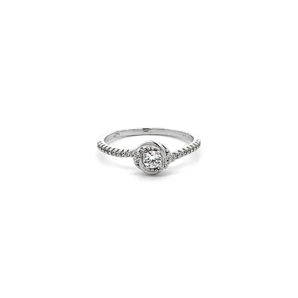 Ring with White Gold Zircons