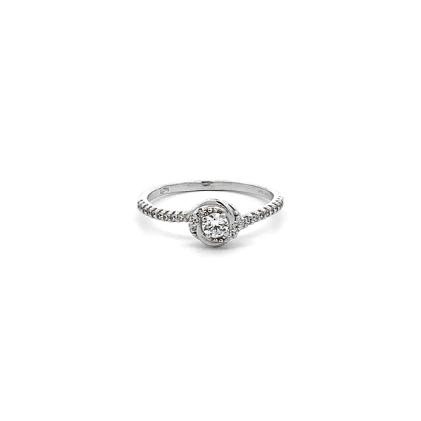 Ring with White Gold Zircons