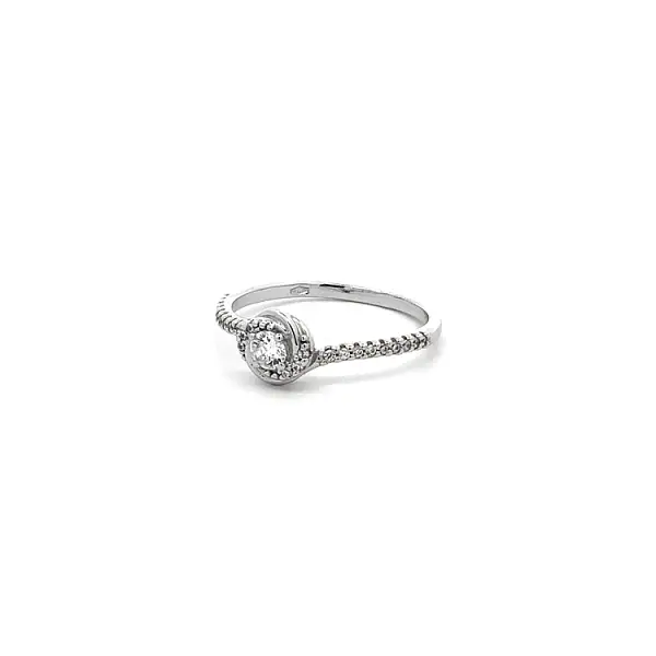 Ring with White Gold Zircons