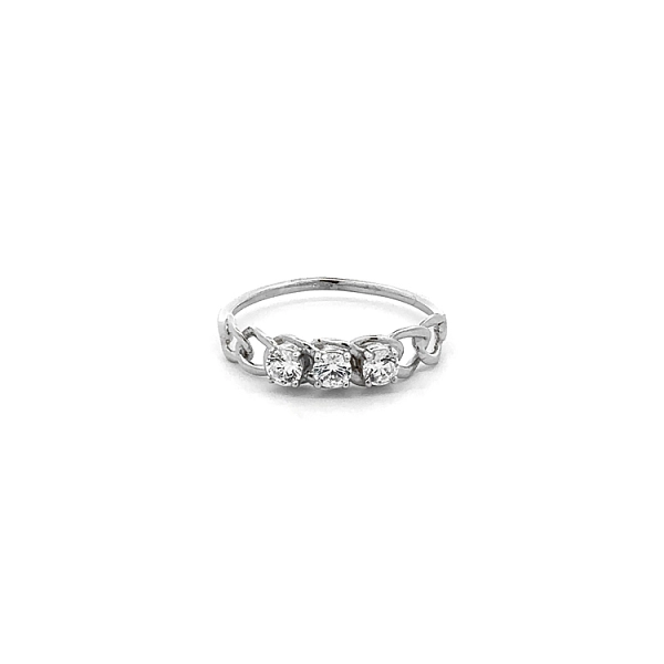 Ring with White Gold Zircons