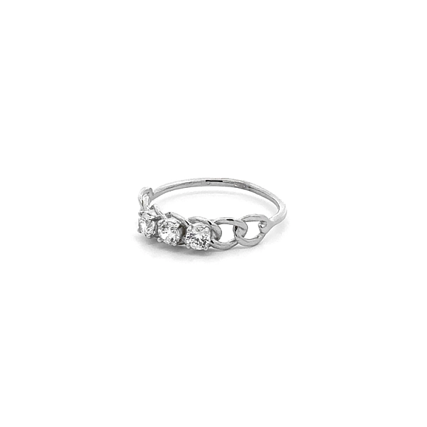Ring with White Gold Zircons