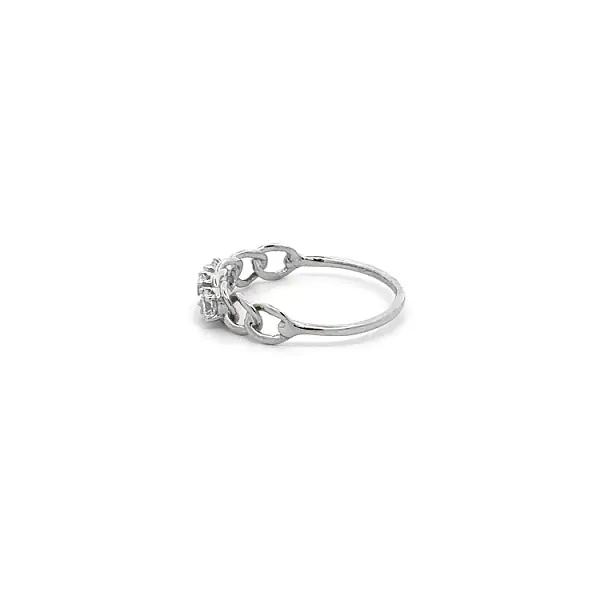 Ring with White Gold Zircons