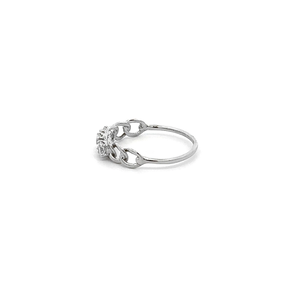 Ring with White Gold Zircons