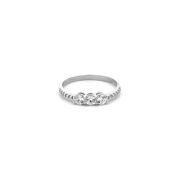Ring with White Gold Zircons