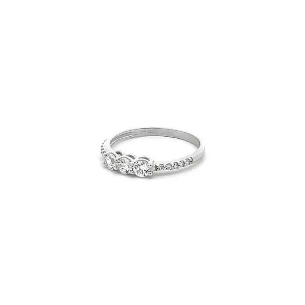 Ring with White Gold Zircons