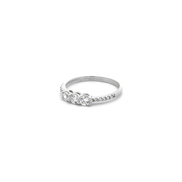 Ring with White Gold Zircons