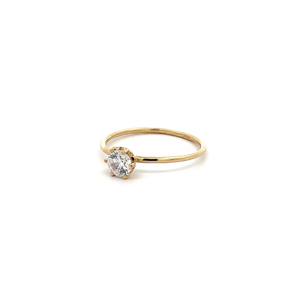 Gold Engagement Ring with Zircon