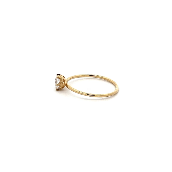 Gold Engagement Ring with Zircon