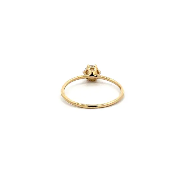 Gold Engagement Ring with Zircon
