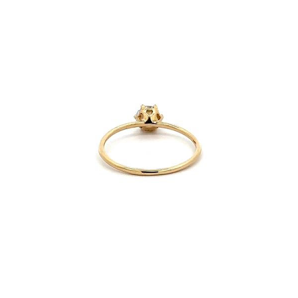 Gold Engagement Ring with Zircon