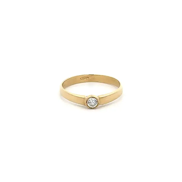 Gold Zircon Tooth Ring
