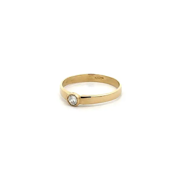 Gold Zircon Tooth Ring