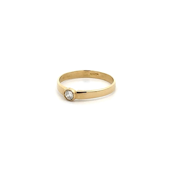 Gold Zircon Tooth Ring
