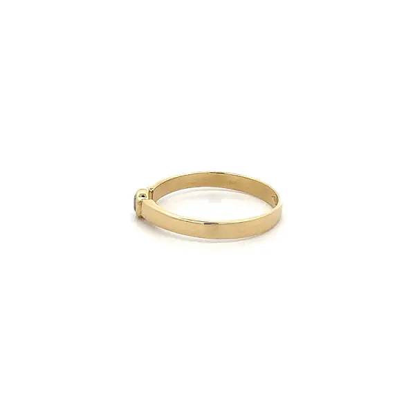 Gold Zircon Tooth Ring