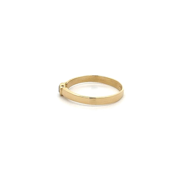 Gold Zircon Tooth Ring