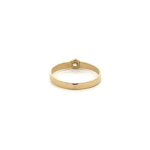 Gold Zircon Tooth Ring