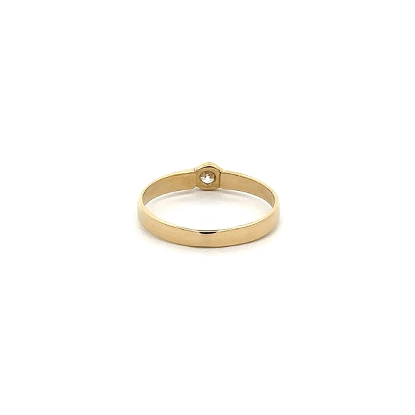 Gold Zircon Tooth Ring