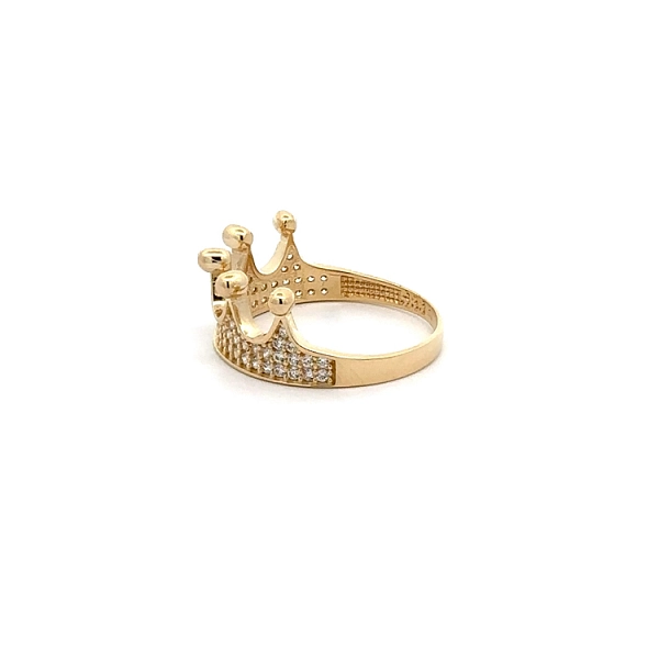 Luxury Ring in the Shape of the Royal Crown of Yellow Gold