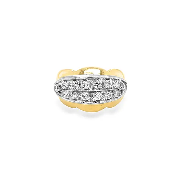 Combination Gold Ring with Zirkoy