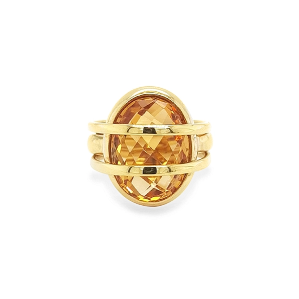 Golden Ring with Quartz