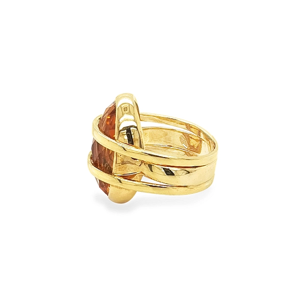 Golden Ring with Quartz