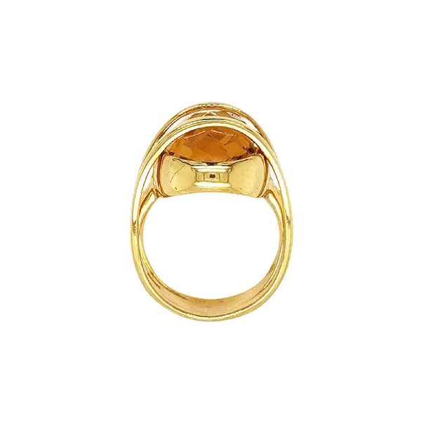 Golden Ring with Quartz