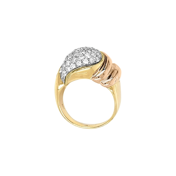 Gold Ring with Zircons