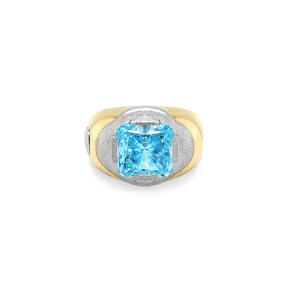 Gold Ring with Blue Stone