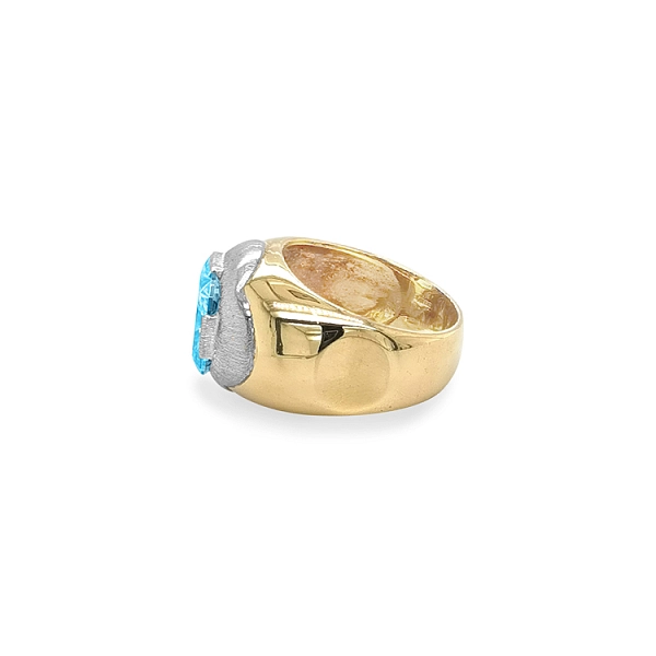 Gold Ring with Blue Stone