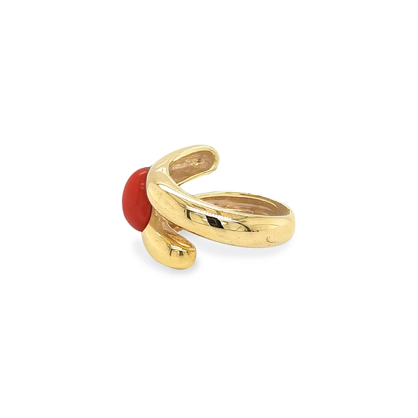 Gold Ring with Coral