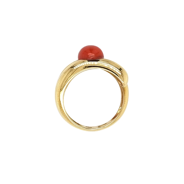 Gold Ring with Coral