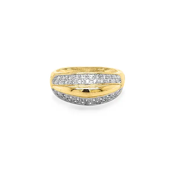 Gold Ring with Zircons