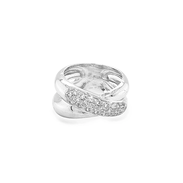 Ladies Ring with White Gold Zircones