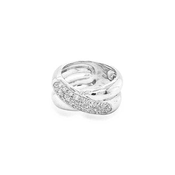 Ladies Ring with White Gold Zircones
