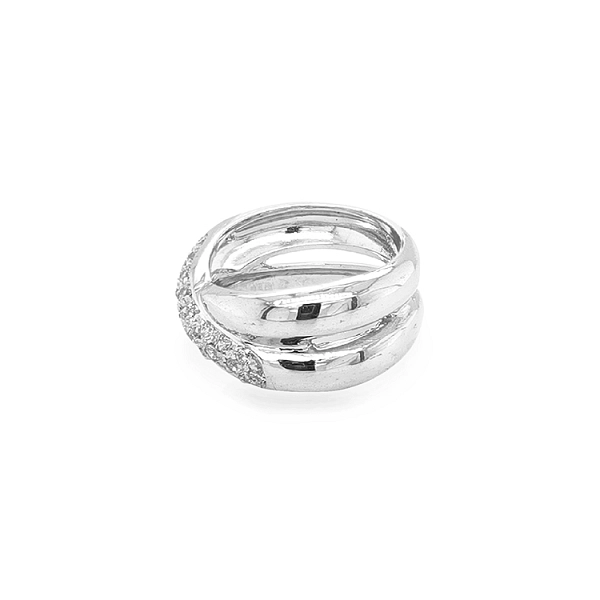 Ladies Ring with White Gold Zircones