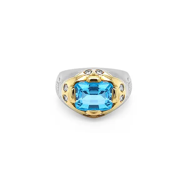 Gold Ring with Blue Stone