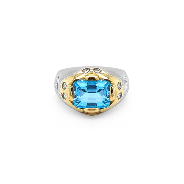 Gold Ring with Blue Stone