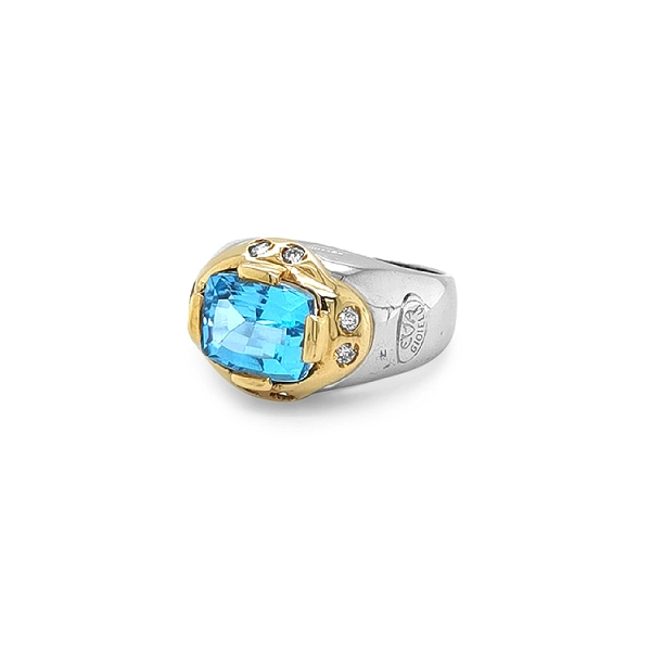 Gold Ring with Blue Stone