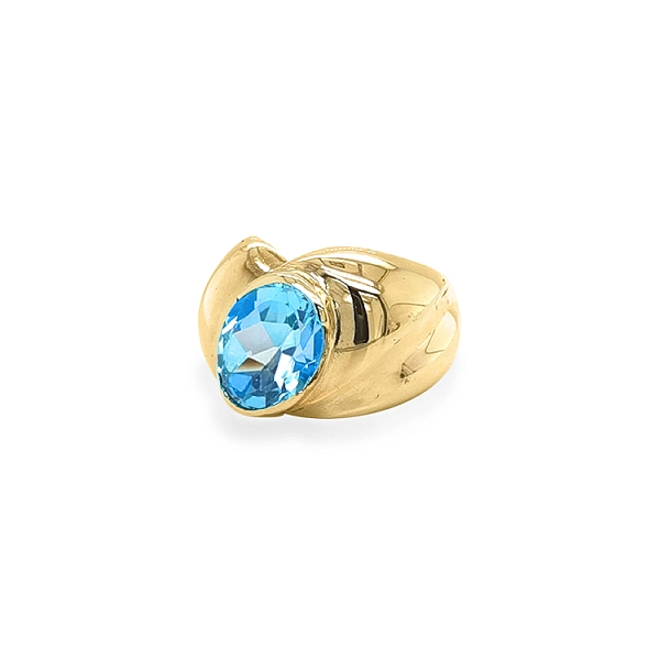 Gold Ring with Blue Stone