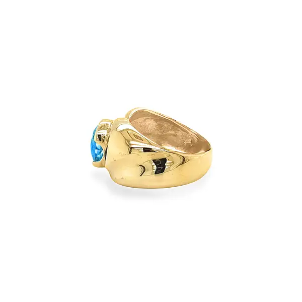 Gold Ring with Blue Stone