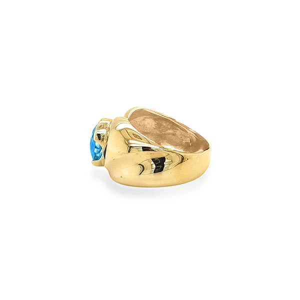 Gold Ring with Blue Stone