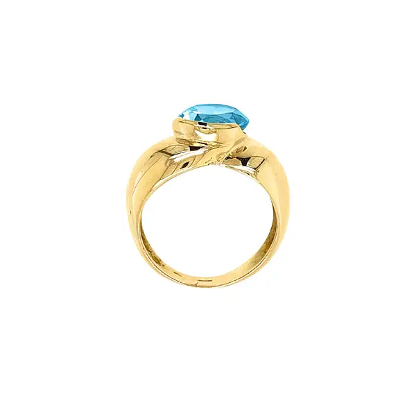 Gold Ring with Blue Stone